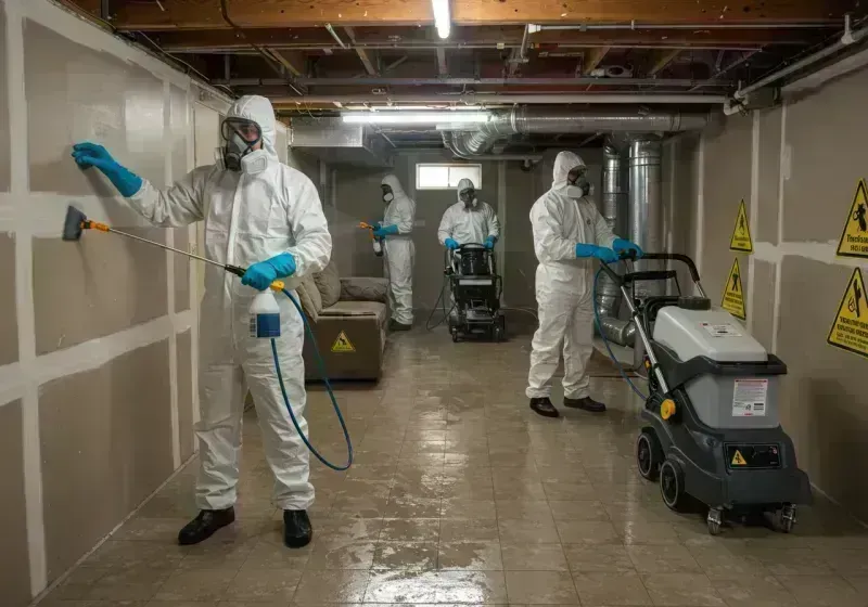 Basement Moisture Removal and Structural Drying process in La Palma, CA